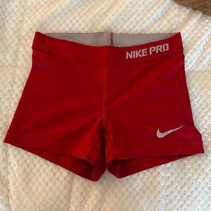 Red Nike Pro spandex